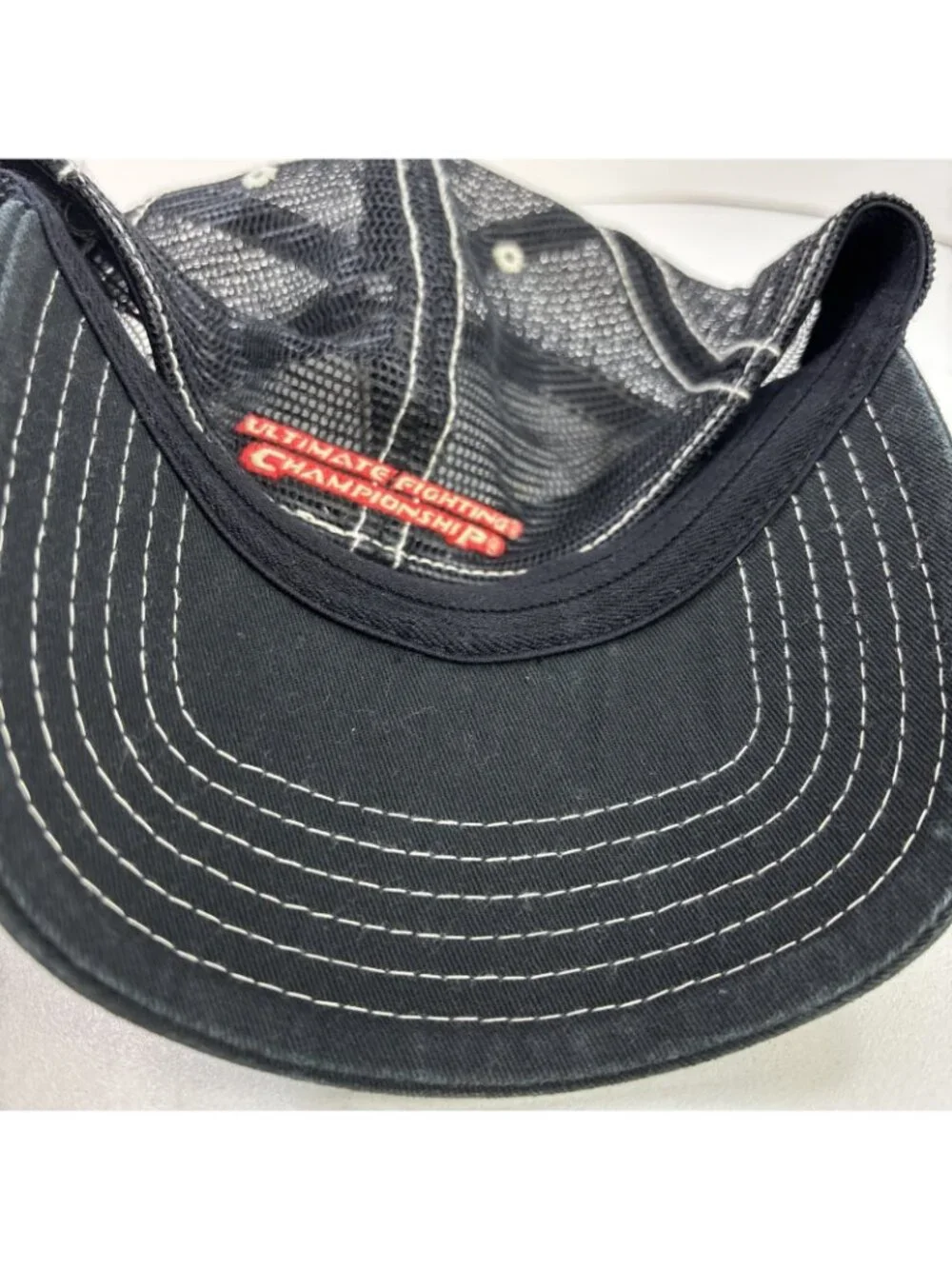 Vintage UFC Hat Cap Red Embroidered One Size Fits All A-Flex Ultimate Fighting
